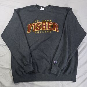 Champion Men's Dark Gray St. John Fisher College Crewneck Sweater